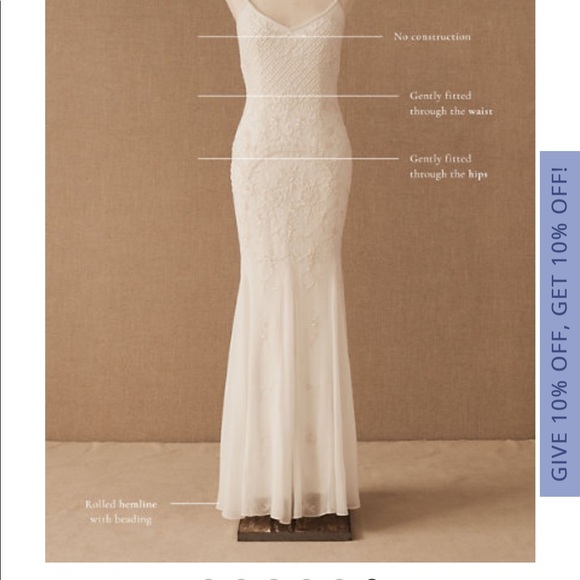 BHLDN BEAUTIFUL HAND BEADED WEDDING DRESS - Picture 3 of 5